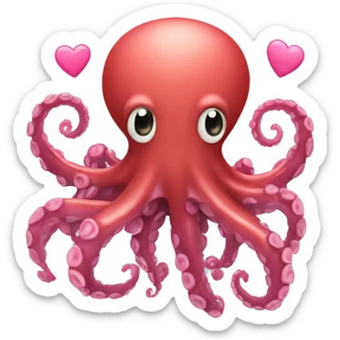 Pulpo con corazones sticker