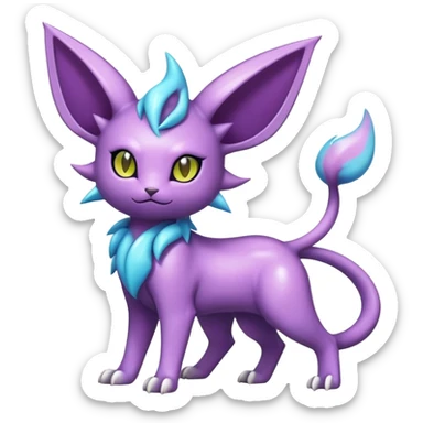 Shiny Dark Cute Edgy Cool Espeon-Nidorino-Liepard-fusion-hybrid full body  sticker