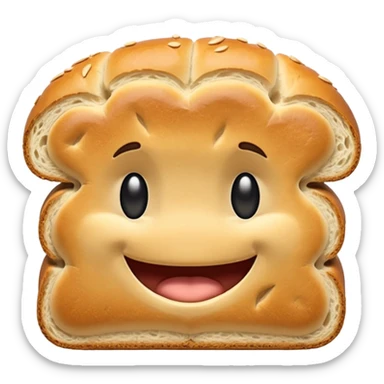 Bread with a big jawline sticker
