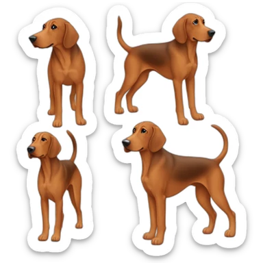 redbone coonhound shepherd mix walking sticker