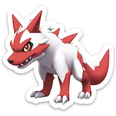 Full body cute cool Guilmon-Zoroark-Zangoose sticker