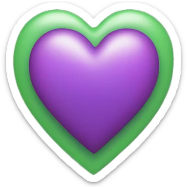 Green purple pink heart  sticker