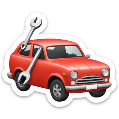 Car holding a wrench sticker