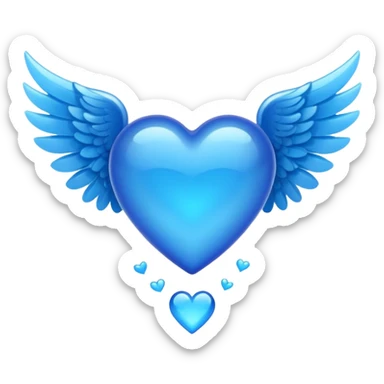 blue heart with wings emoji sticker