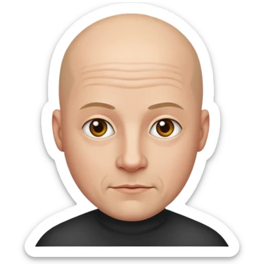 realistic portrait of bald man sticker