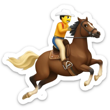A horse barrel racing sticker