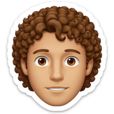 A guy  with brown curly hair and good jewline sticker