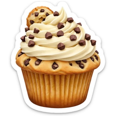 Cookie dough croissant cupcake sticker