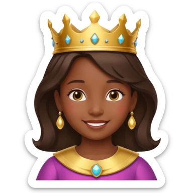 royal girl child with dark skin sticker
