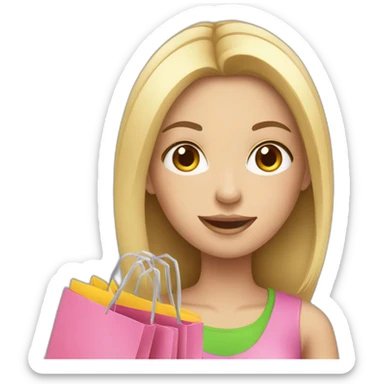 shopping white girl sticker