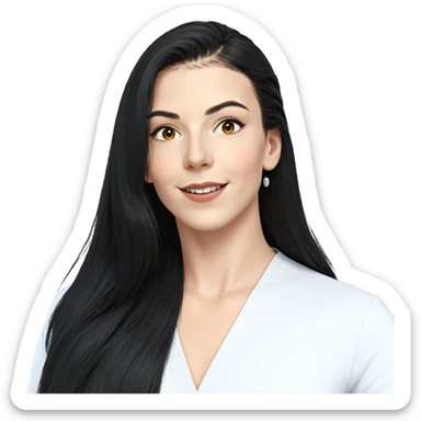 smiling girl with long hair sticker