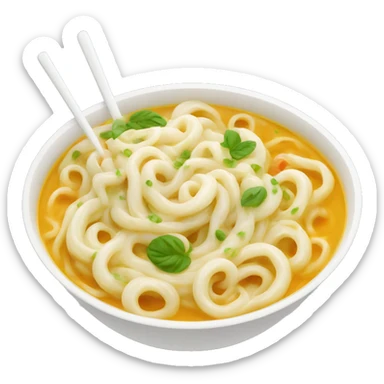 Noodly noodle soup with some cheese and some cream sauce  sticker