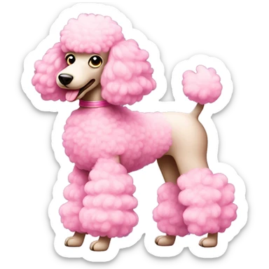 Pink poodle  sticker
