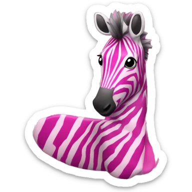 Pink fuchsia zebra sticker
