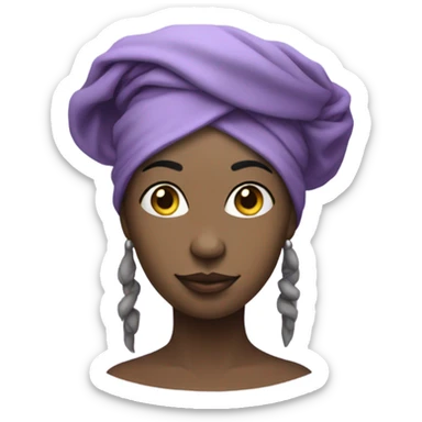 Voodoo witch with Light purple head wrap sticker