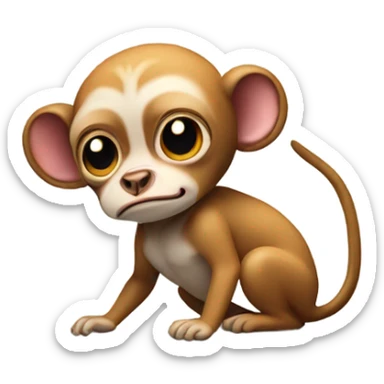 Small monkey putting a chihuahua in a headlock but upper half of their bodies and the monkey is angry sticker