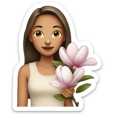 girl with magnolia sticker