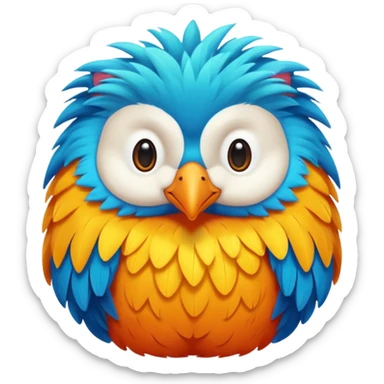 animal and bird cartoon character sticker