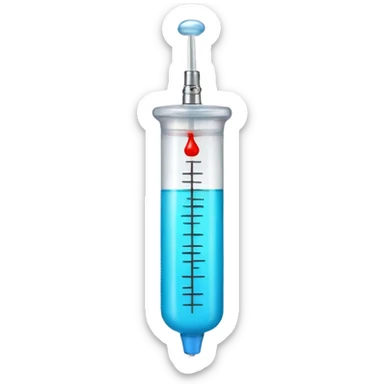 Syringe with a smiling face  sticker