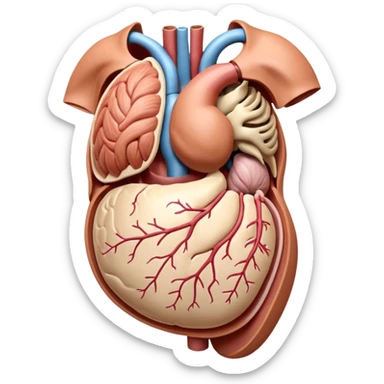 A highly detailed 3D accurate and anatomical model of the belly of a human. Medical illustration style, realistic lighting, neutral background, hyper-detailed, scientific accuracy, 8K resolution. ANATOMICAL ACCURACY and ORGAN PLACEMENT are a PRIORITY  sticker