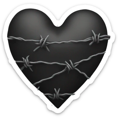 Black heart with barbed wire sticker