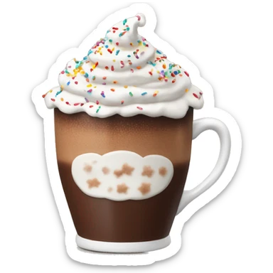 hot chocolate with whip cream and sprinkles  sticker