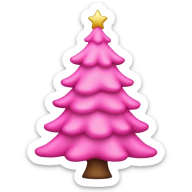 Pink Christmas tree sticker
