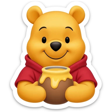 winnie the pooh holding honey pot sticker