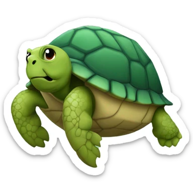 a sad upsidedown turtle sticker