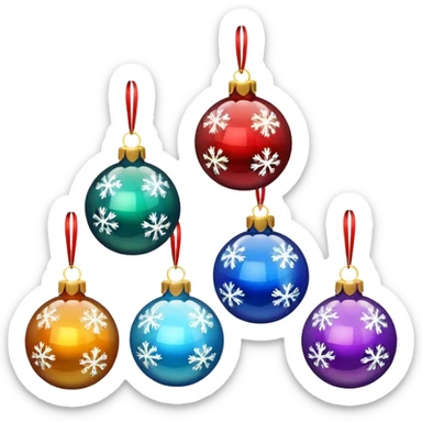 Christmas tree decorations snow sticker