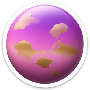 Beautiful planet, unique, aesthetic, pink and purple with a little golden  sticker