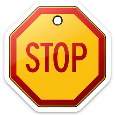 yellow stop sign sticker