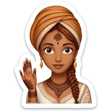 point lever avec du henné sticker