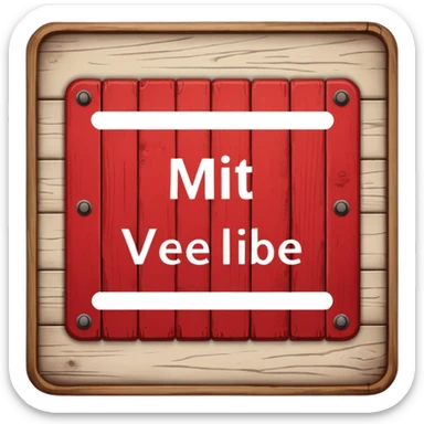a sign with the letterin "Mit vieeel Lieeebe". sticker