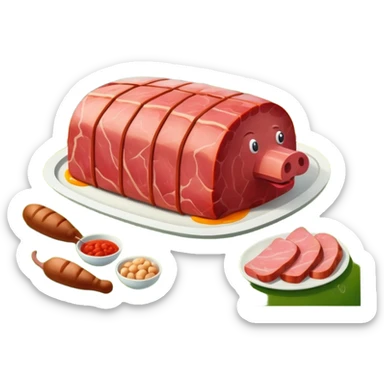surrealist spam art meat french countryside landscape  sticker