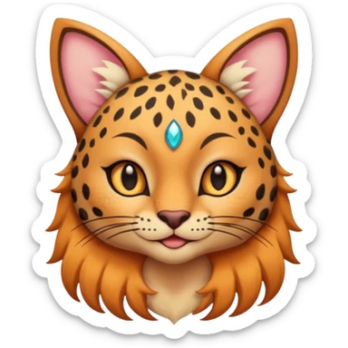 Small Fairy-like Gembond Torracat-Leopard-goddess  sticker