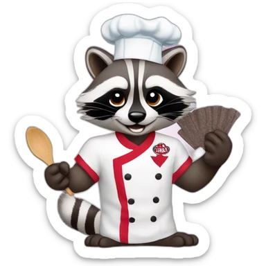 racoon cheff with River Plate T-shirt sticker