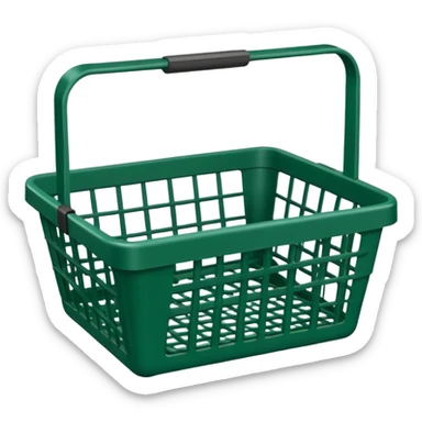 Dark green empty grocery basket sticker