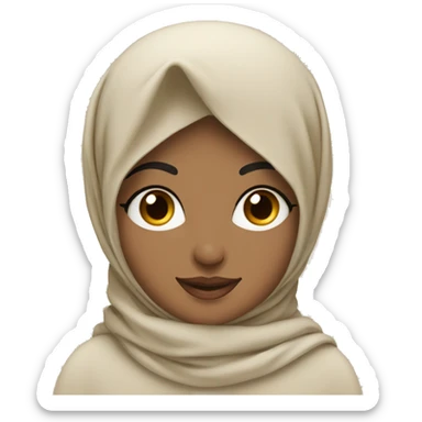 Arabic cosy girl with hijab and scarf beige sticker