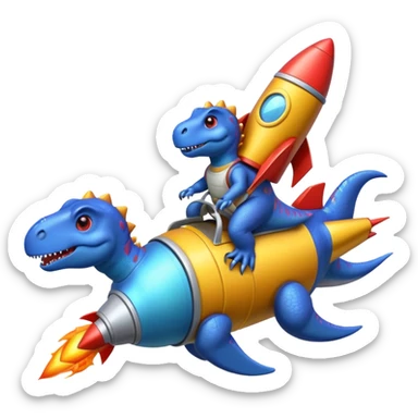 Dinosaurs with Rocket sticker