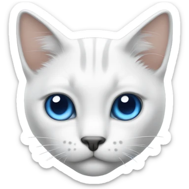 Gato blanco con ojos azules sticker