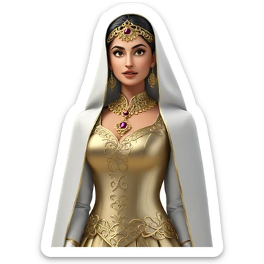 dark beauty in elegant attire sticker