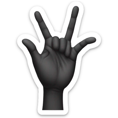 Half hand heart with 4 and  half fingers showing sticker