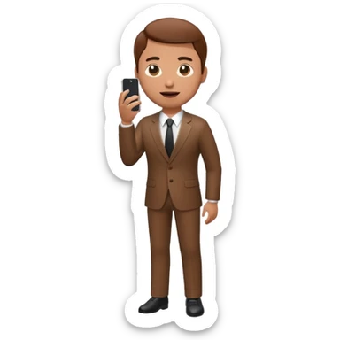 A 3D full body MNC Employee bitmoji talking on mobile with someone sticker