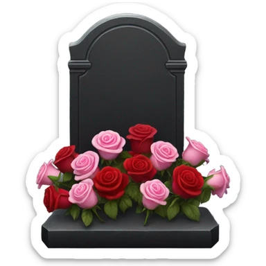 black grave with roses sticker