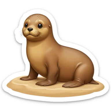 Sealion on the beach sticker
