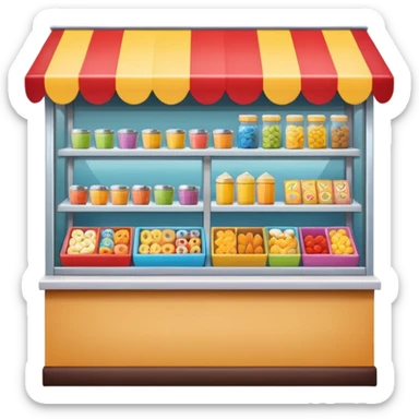 small snack shop, front facing, no text sticker