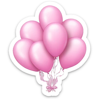 Light pink birthday balloons sticker