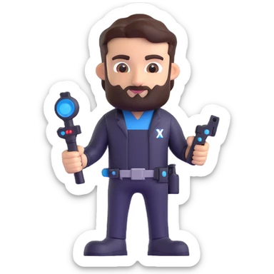 fun cool product owner named Peleg with gaming elements and the name 'Better' visible, Israeli flair confident creative sticker