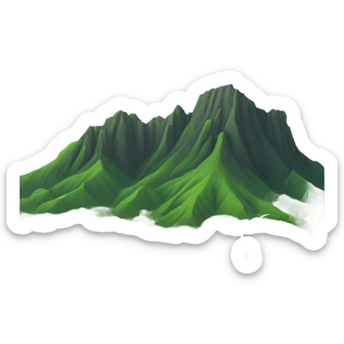  green volcanic hawaiian mountains sticker